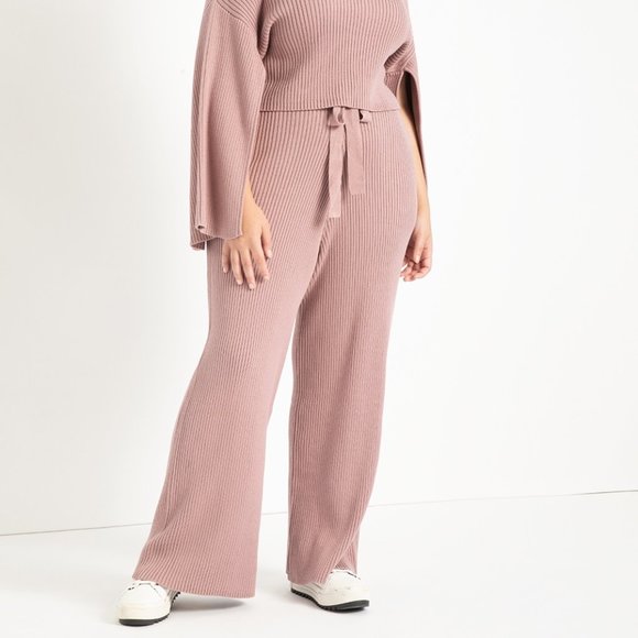 Eloquii Pants - Eloquii Wide Leg Sweater Pant